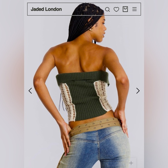 JADED LONDON AKIO KNITTED CORSET TOP SIZE S - Picture 3 of 7